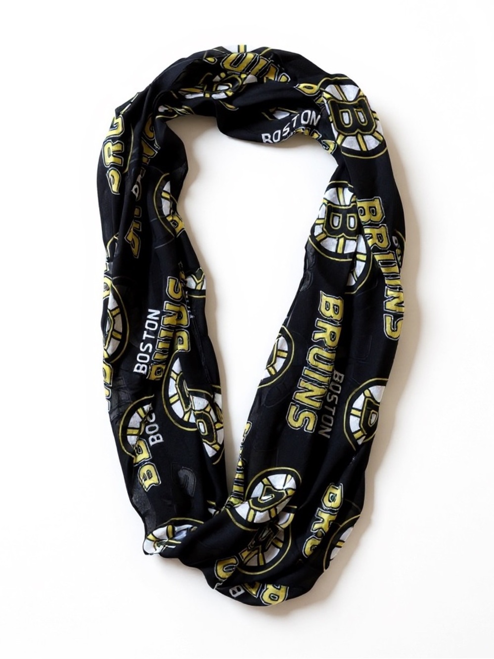 Boston Bruins NHL Infinity Scarf Black Gold Logo Lightweight OS